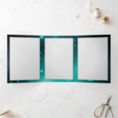 Antike Skeleton Keys on Green Background Dreifach Gefaltete Ankündigung (Innenseite)