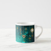 Antike Skeleton Keys on Green Background Espressotasse (Rechts)