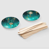 Antike Skeleton Keys on Green Background Fächer (Non-assembled)