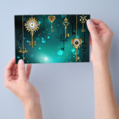 Antike Skeleton Keys on Green Background Flyer (Handgriff)