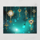 Antike Skeleton Keys on Green Background Flyer (Vorne)