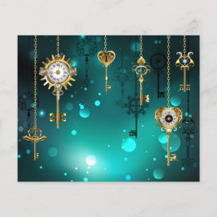 Antike Skeleton Keys on Green Background Flyer