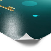 Antike Skeleton Keys on Green Background Fotodruck (Ecke)