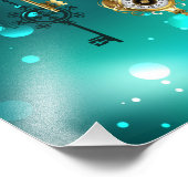 Antike Skeleton Keys on Green Background Fotodruck (Ecke)