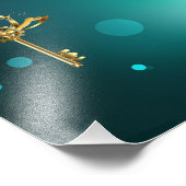 Antike Skeleton Keys on Green Background Fotodruck (Ecke)