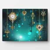 Antike Skeleton Keys on Green Background Fotoplatte (Vorderseite)