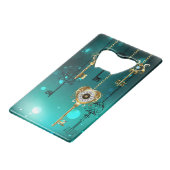 Antike Skeleton Keys on Green Background Geldbeutel Flaschenöffner (Vorderseite Schrägansicht)