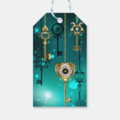 Antike Skeleton Keys on Green Background Geschenkanhänger (Rückseite)