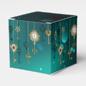 Antike Skeleton Keys on Green Background Geschenkschachtel (Vorderseite)