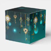 Antike Skeleton Keys on Green Background Geschenkschachtel (Rückseite)