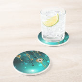 Antike Skeleton Keys on Green Background Getränkeuntersetzer (Seite)