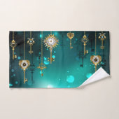 Antike Skeleton Keys on Green Background Handtuch (Handtuch)