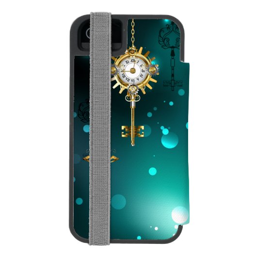 Antike Skeleton Keys on Green Background Incipio iPhone Geldbeutel-Hülle (Folio Rückseite)