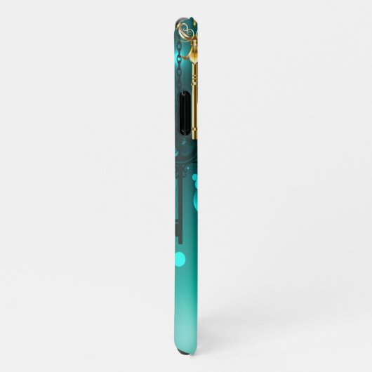 Antike Skeleton Keys on Green Background iPhone Hülle (Rechte Seite)