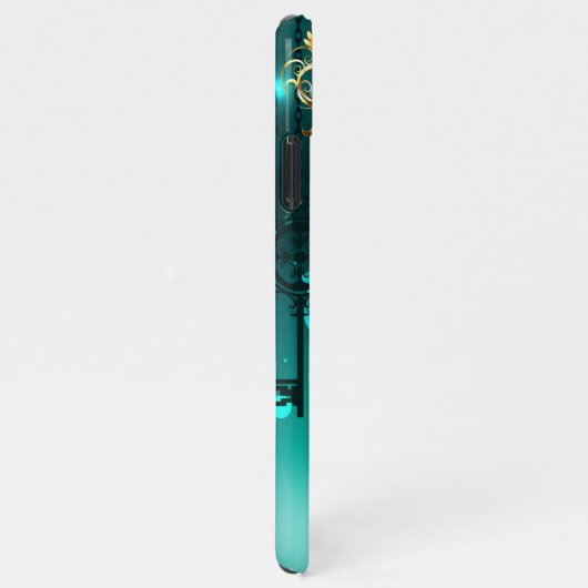 Antike Skeleton Keys on Green Background iPhone Hülle (Rechte Seite)