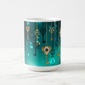 Antike Skeleton Keys on Green Background Kaffeetasse (Mittel)