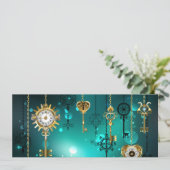 Antike Skeleton Keys on Green Background Karte (Stehend Vorderseite)