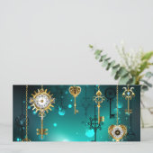 Antike Skeleton Keys on Green Background Karte (Stehend Vorderseite)