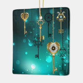 Antike Skeleton Keys on Green Background Keramikornament (Links)