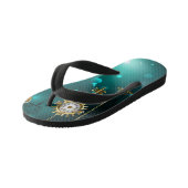 Antike Skeleton Keys on Green Background Kinderbadesandalen (Schrägansicht)