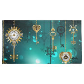 Antike Skeleton Keys on Green Background Kissenbezug (Vorderseite-Rechts)