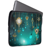 Antike Skeleton Keys on Green Background Laptopschutzhülle (Vorne Rechts)