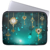 Antike Skeleton Keys on Green Background Laptopschutzhülle (Vorderseite)