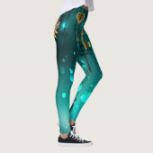 Antike Skeleton Keys on Green Background Leggings (Rechts)