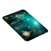 Antike Skeleton Keys on Green Background Magnet (Rechte Seite)