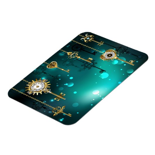 Antike Skeleton Keys on Green Background Magnet (Linke Seite)