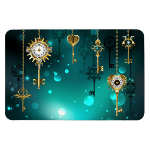 Antike Skeleton Keys on Green Background Magnet