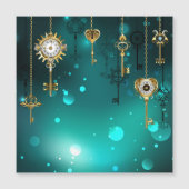 Antike Skeleton Keys on Green Background Magneteinladung (Vorderseite)