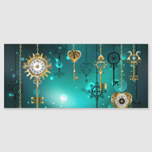 Antike Skeleton Keys on Green Background Magnetkarte