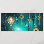 Antike Skeleton Keys on Green Background Menükarte (Vorderseite)