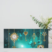 Antike Skeleton Keys on Green Background Menükarte (Stehend Vorderseite)