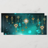 Antike Skeleton Keys on Green Background Menükarte (Vorne/Hinten)