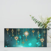 Antike Skeleton Keys on Green Background Menükarte (Stehend Vorderseite)