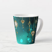 Antike Skeleton Keys on Green Background Milchtasse (Rechte Ecke)