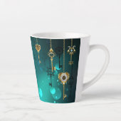 Antike Skeleton Keys on Green Background Milchtasse (Rechts)