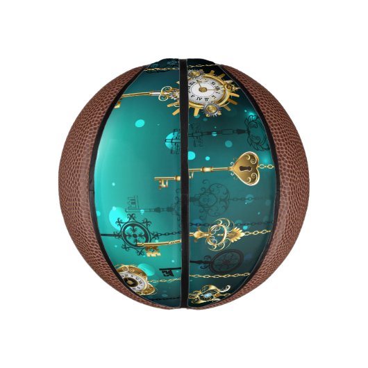 Antike Skeleton Keys on Green Background Mini Basketball (Vertikal)