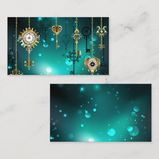 Antike Skeleton Keys on Green Background Mitteilungskarte (Vorne/Hinten)