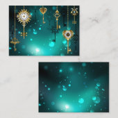 Antike Skeleton Keys on Green Background Mitteilungskarte (Vorne/Hinten)