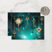 Antike Skeleton Keys on Green Background Mitteilungskarte (Vorderseite/Rückseite Beispiel)