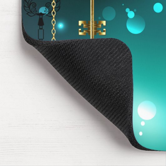 Antike Skeleton Keys on Green Background Mousepad (Ecke)