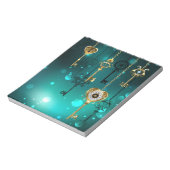 Antike Skeleton Keys on Green Background Notizblock (Rotiert)