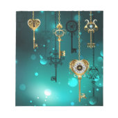 Antike Skeleton Keys on Green Background Notizblock (Vorderseite)