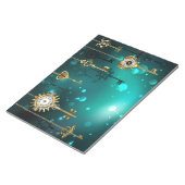Antike Skeleton Keys on Green Background Notizblock (angewinkelt)