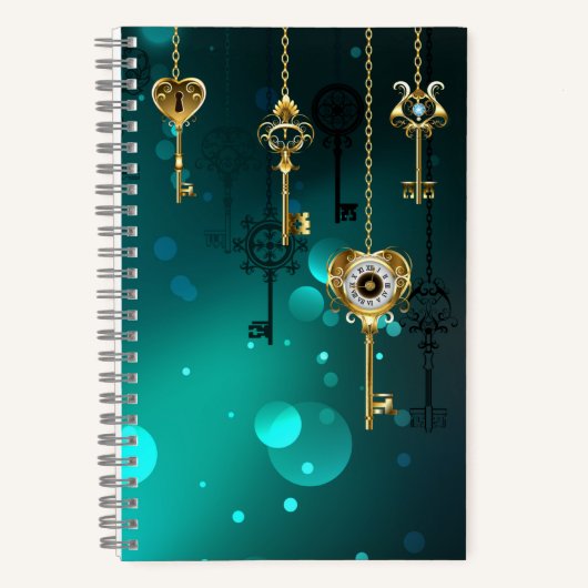 Antike Skeleton Keys on Green Background Notizblock (Vorderseite)