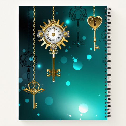 Antike Skeleton Keys on Green Background Notizblock (Rückseite)