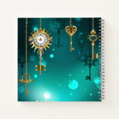 Antike Skeleton Keys on Green Background Notizblock (Rückseite)